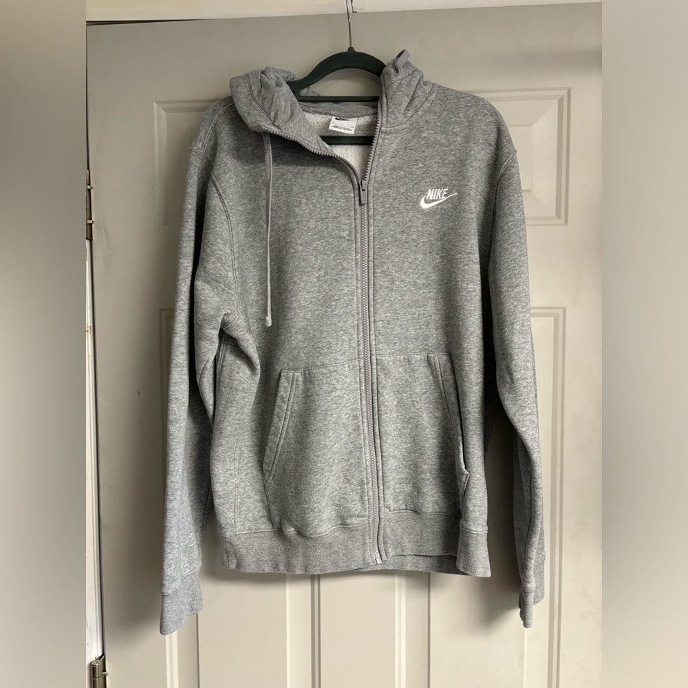 Nike Gray Zip-Up Hoodie SMALL
